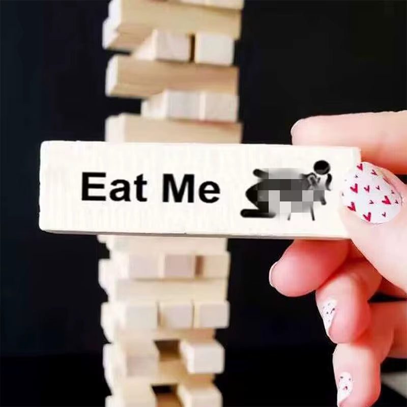 48PCS Block Tower Game Couple Activities Date Night Ideas Valentine Tumbling Tower Stacking Blocks Game for Couples Night Party