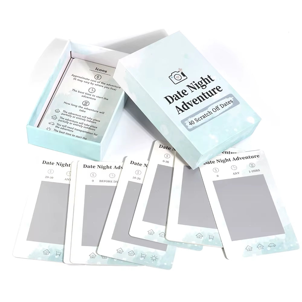 Date Night Advanture 40 Scratch off Date for Couples, Romantic Gift, Fun Adventurous Card Game