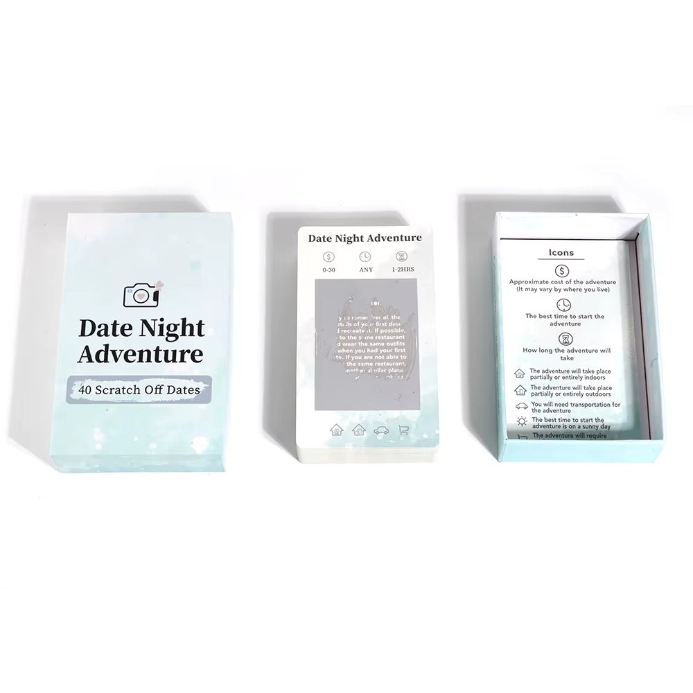 Date Night Advanture 40 Scratch off Date for Couples, Romantic Gift, Fun Adventurous Card Game