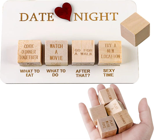 Date Night Dice after Dark Edition Date Night Wooden Dice Game for Couples Wood Reusable Couple Anniversary Date Dice