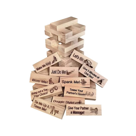 48PCS Block Tower Game Couple Activities Date Night Ideas Valentine Tumbling Tower Stacking Blocks Game for Couples Night Party